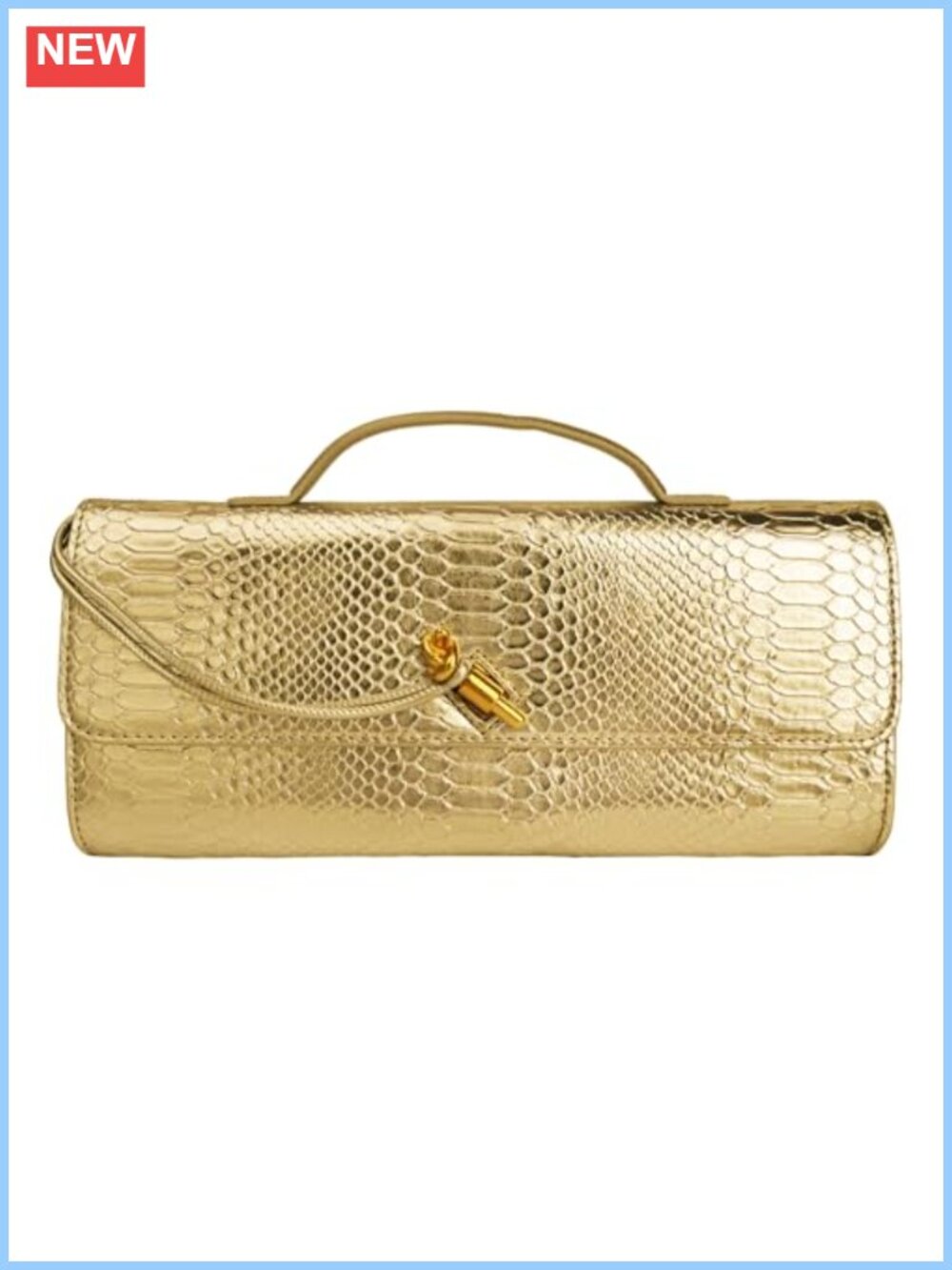 Woven Snake Embossed Clutch Evening Handbag Faux Leather Satchel